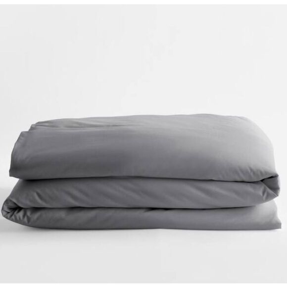 New The Company Store Stone Gray WrinkleFree Sateen King Duvet Cover 100% Cotton - Picture 3 of 10